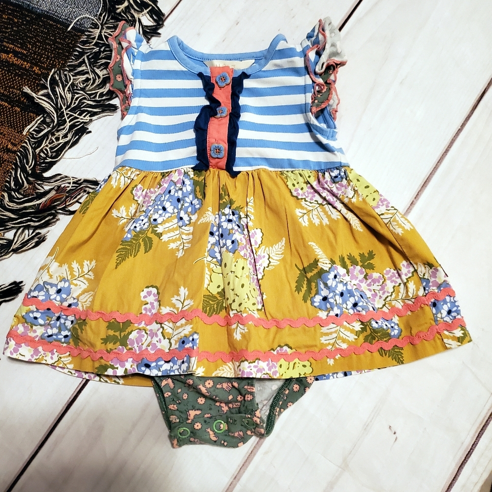 Matilda Jane Onesie Dress Yellow Green Blue 18mo
